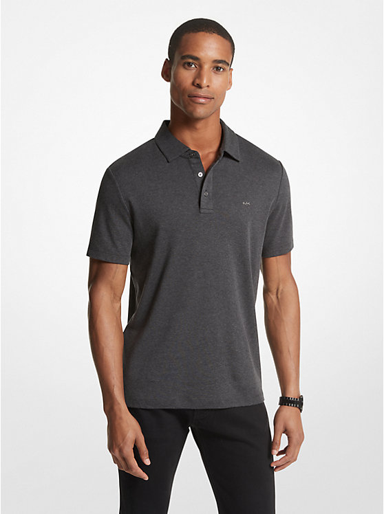 Michael Kors Embroidered Logo Cotton Muške Polo Majica CHARCOAL | HR2203BEI