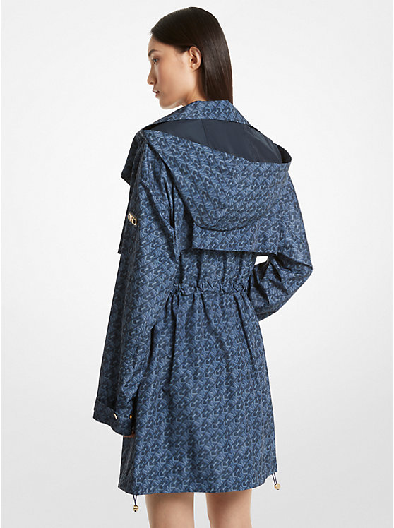 Michael Kors Empire Signature Logo Print Woven Anorak Ženske Jakna MIDNIGHTBLUE | HR1366LII