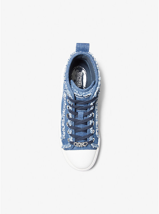 Michael Kors Evy Frayed Denim High-Top Ženske Tenisice DENIM | HR1983SGR