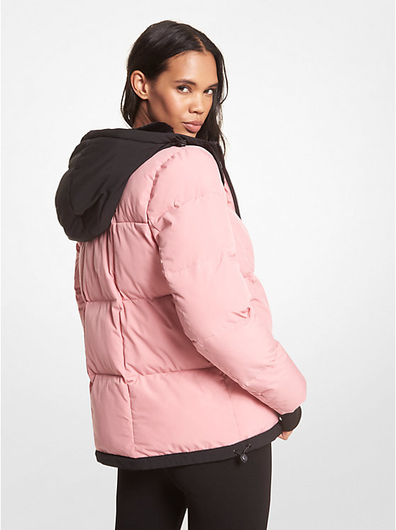 Michael Kors Faux Fur-Trim Quilted Puffer Ženske Jakna Kraljevska Plava Roze | HR1374MQH