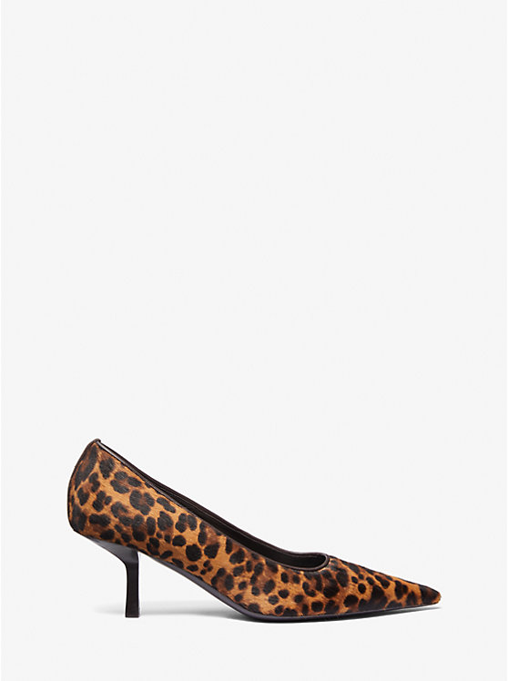 Michael Kors Frankie Leopard Print Calf Hair Ženske Stikle CHESTNUT MULTI | HR1744ZUI