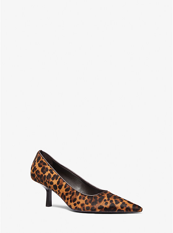 Michael Kors Frankie Leopard Print Calf Hair Ženske Stikle CHESTNUT MULTI | HR1744ZUI