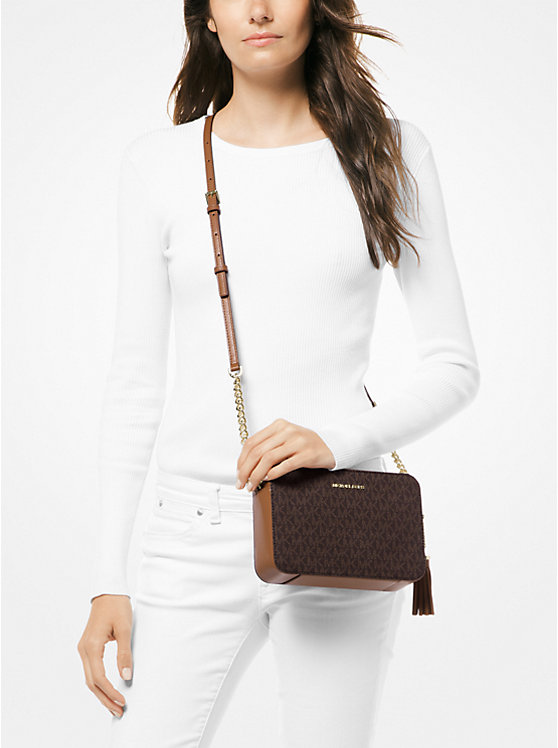 Michael Kors Ginny Medium Logo Ženske Crossbody Torba Smeđe | HR1084RVV