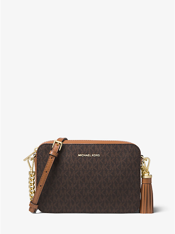 Michael Kors Ginny Medium Logo Ženske Crossbody Torba Smeđe | HR1084RVV