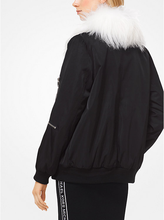 Michael Kors Goat Hair Collar Bomber Ženske Jakna Crne | HR1380ZUC