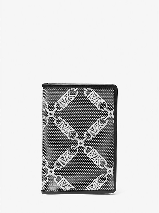 Michael Kors Hudson Empire Logo Jacquard Bi-fold Muške Novcanik za Kartice Crne | HR2152NWA