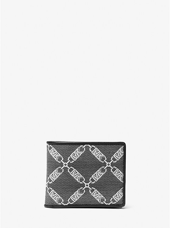 Michael Kors Hudson Empire Logo Jacquard Billfold Muške Novčanik Crne | HR2161LIZ