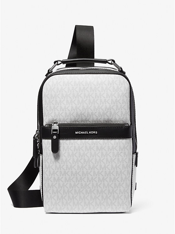 Michael Kors Hudson Logo Sling Pack Muške Crossbody Torba BRIGHT WHT | HR2113GSM