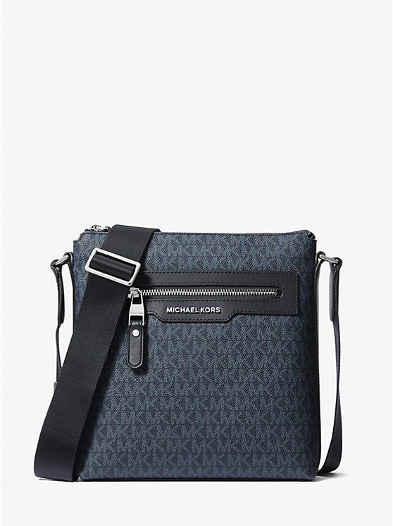 Michael Kors Hudson Medium Signature Logo Muške Crossbody Torba ADMRL/PLBLUE | HR2116SGW