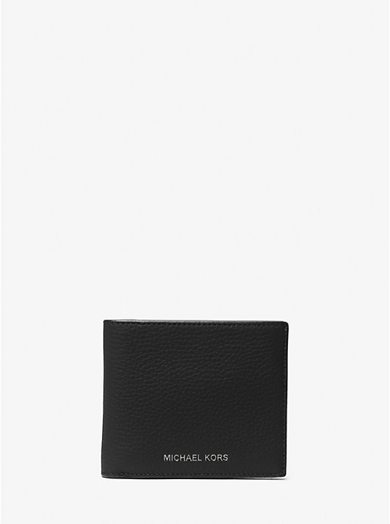 Michael Kors Hudson Pebbled Leather Billfold Muške Novčanik Crne | HR2165GSB