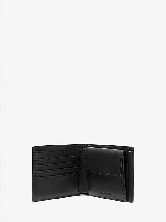 Michael Kors Hudson Pebbled Leather Billfold With Coin Pouch Muške Novčanik Crne | HR2166FDN