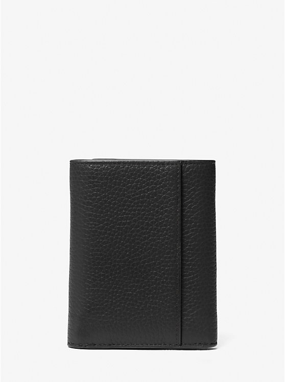 Michael Kors Hudson Pebbled Leather Tri-Fold Muške Novčanik Crne | HR2169AHQ