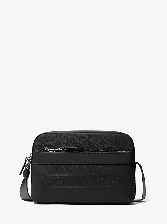 Michael Kors Hudson Pebbled Leather Utility Muške Crossbody Torba Crne | HR2118PJR