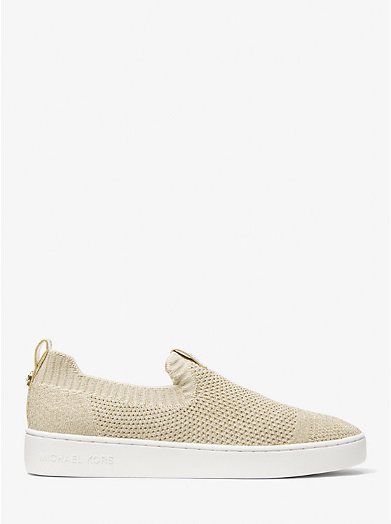 Michael Kors Juno Metallic Stretch Knit Slip-On Ženske Tenisice Zlatne | HR1996NWJ