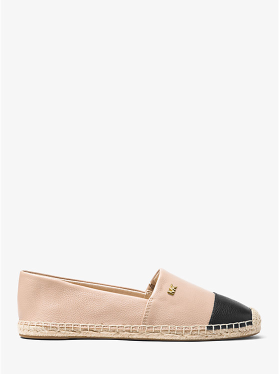 Michael Kors Kendrick Leather Slip-On Espadrille Ženske Ravne Cipele OYSTER/BLK | HR1693LIA