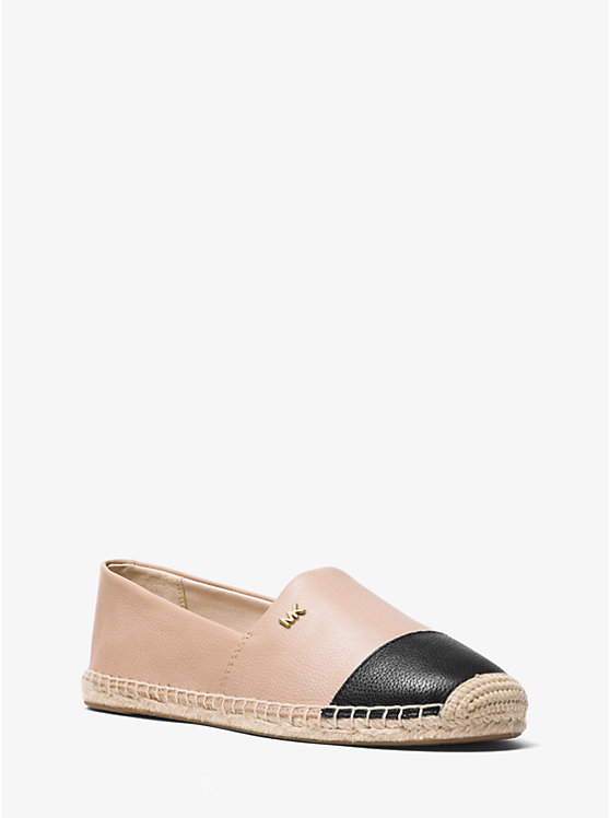 Michael Kors Kendrick Leather Slip-On Espadrille Ženske Ravne Cipele OYSTER/BLK | HR1693LIA