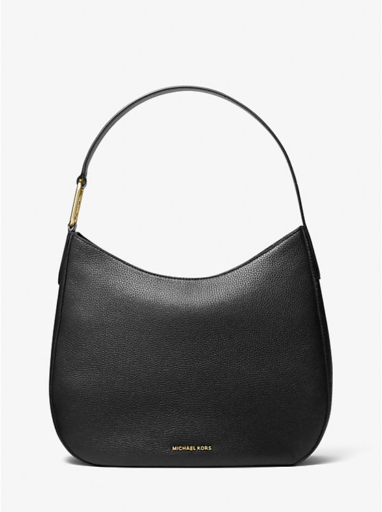 Michael Kors Kensington Large Pebbled Leather Hobo Ženske Torba preko Ramena Crne | HR1223XYM