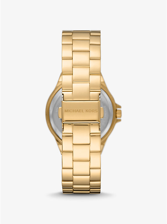 Michael Kors Lennox Pavé Logo Gold-Tone Logo Ženske Sat Zlatne | HR1585VRA