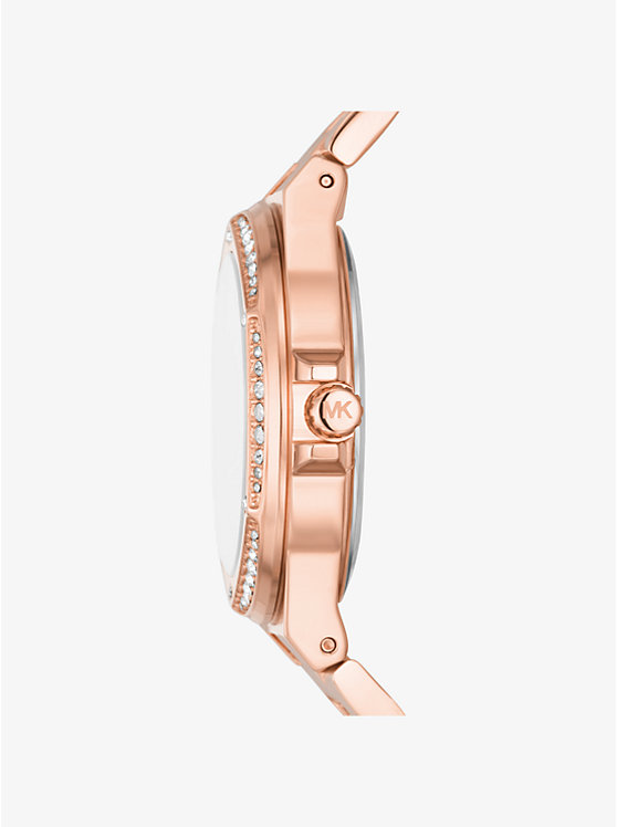 Michael Kors Lennox Pavé Logo Rose Gold-Tone Ženske Sat Roze Zlatne | HR1586CTS