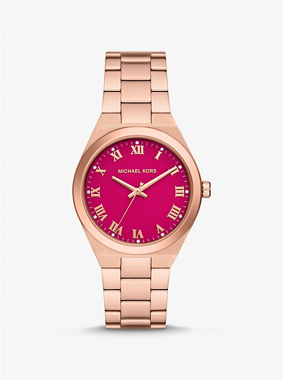 Michael Kors Lennox Rose Gold-Tone Ženske Sat CERISE | HR1587XYD