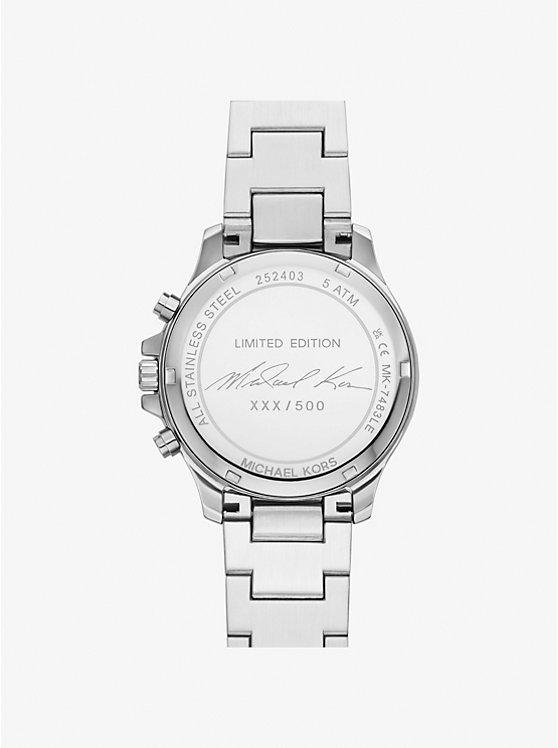 Michael Kors Limited-Edition Oversized Sage Pavé Silver-Tone Ženske Sat Srebrne | HR1595DFX