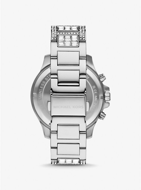 Michael Kors Limited-Edition Oversized Sage Pavé Silver-Tone Ženske Sat Srebrne | HR1595DFX