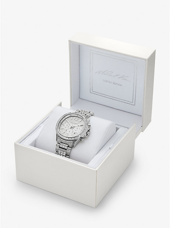 Michael Kors Limited-Edition Oversized Sage Pavé Silver-Tone Ženske Sat Srebrne | HR1595DFX