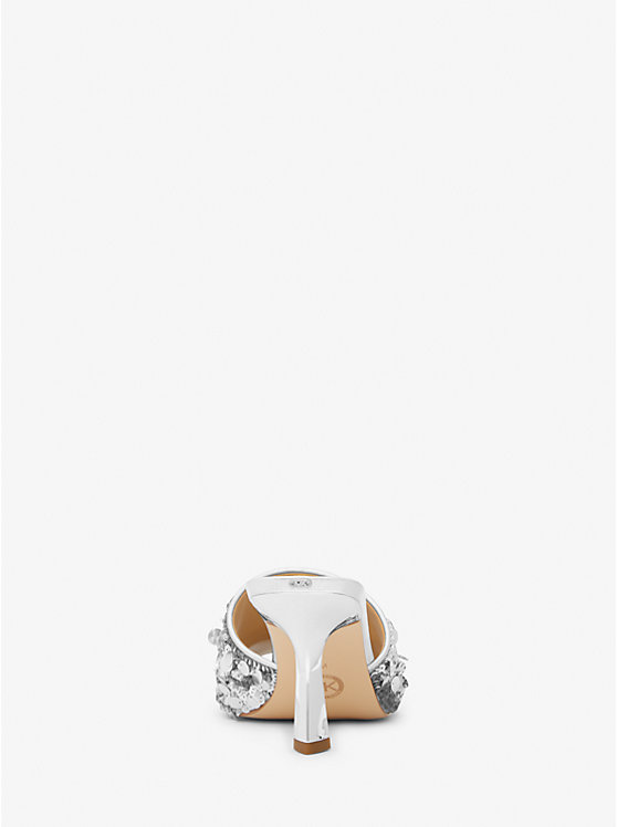 Michael Kors Limited-Edition Tessa Hand-Embellished Mule Ženske Sandale Srebrne | HR1910PJS