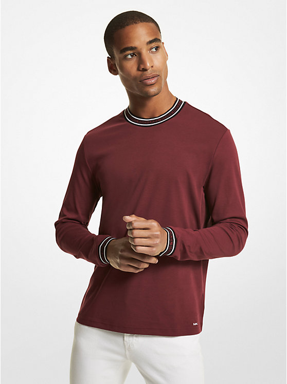 Michael Kors Logo Tape Cotton Crewneck Muške Dukserica MERLOT | HR2258MQO