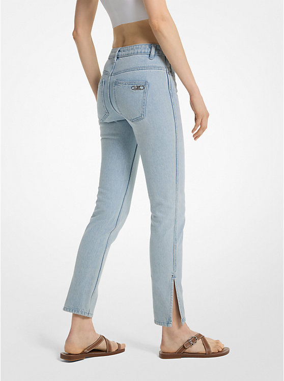 Michael Kors Low-Rise Denim Split-Hem Ženske Traperice Plave Svijetlo Plave | HR1420XYI