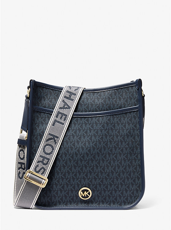 Michael Kors Luisa Large Signature Logo Ženske Kurirska Torba ADMRL/PLBLUE | HR1166MQB