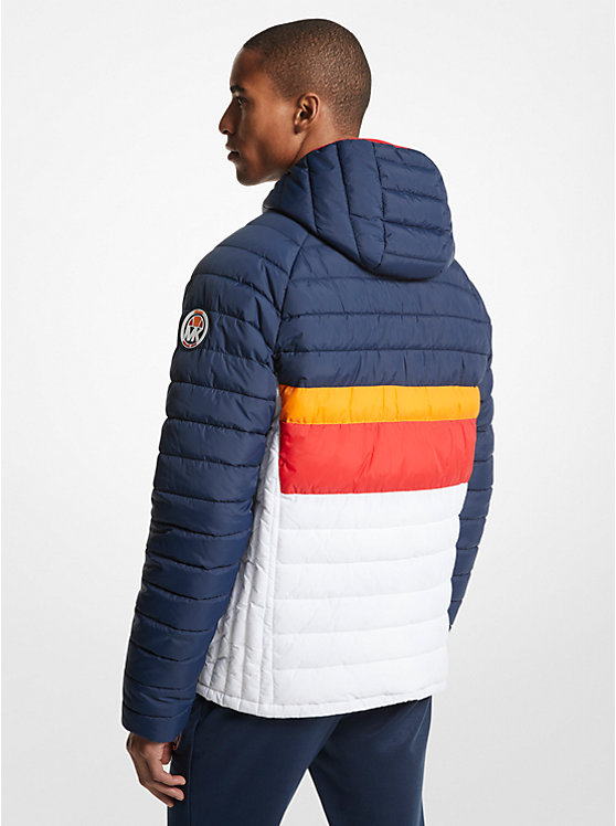 Michael Kors MK x ellesse Breckenridge Color-Blocked Quilted Nylon Puffer Muške Jakna DRESS BLUES | HR2192DFB