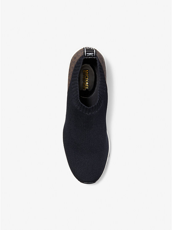 Michael Kors Mabel Stretch Knit and Signature Logo Slip-On Ženske Tenisice Crne | HR2025WNL