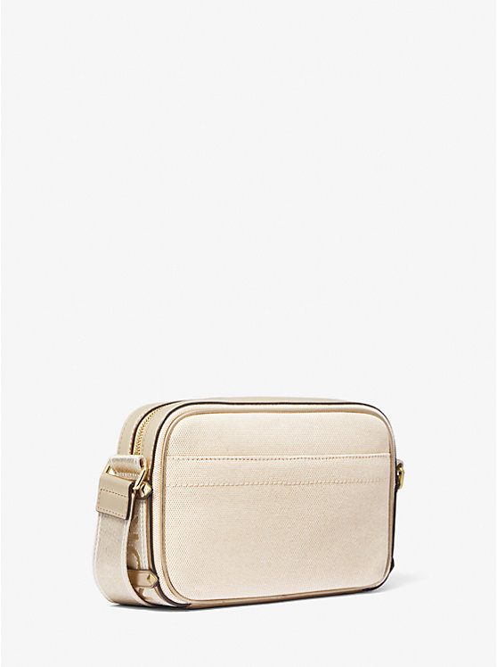 Michael Kors Maeve Large Canvas and Metallic Ženske Crossbody Torba PALE GOLD/NATURAL | HR1111BEV