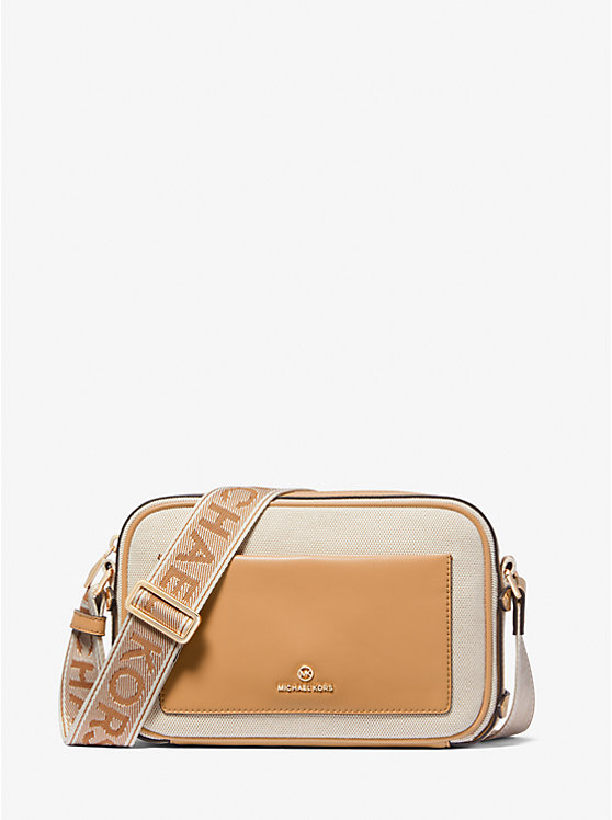 Michael Kors Maeve Large Canvas and Smooth Ženske Crossbody Torba PALE PEANUT | HR1112NWB