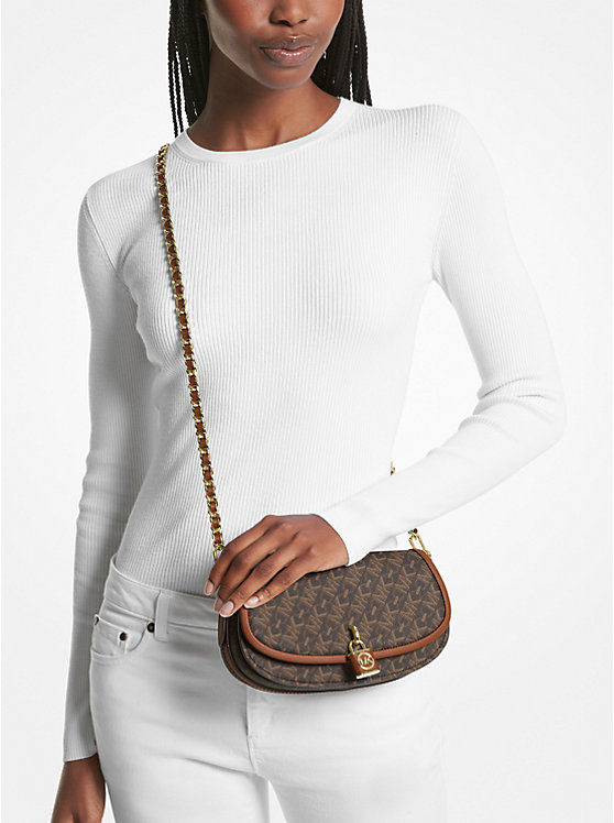 Michael Kors Mila Small Empire Signature Logo Ženske Crossbody Torba BROWN/LUGGAGE | HR1121LIY