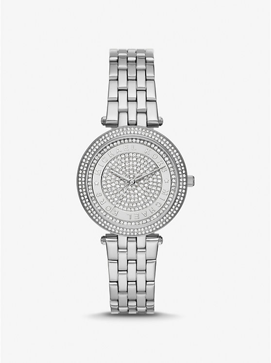 Michael Kors Mini Darci Pavé Silver-Tone Ženske Sat Srebrne | HR1603TCW