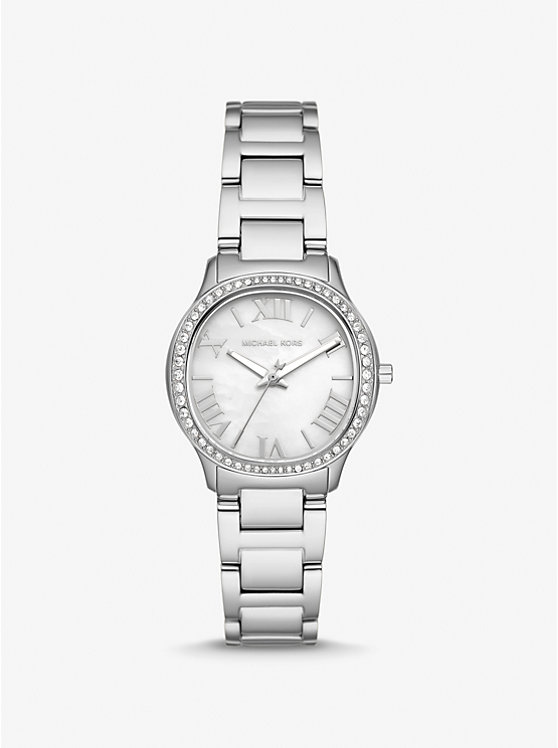 Michael Kors Mini Sage Pavé Silver-Tone Ženske Sat Srebrne | HR1612TCA