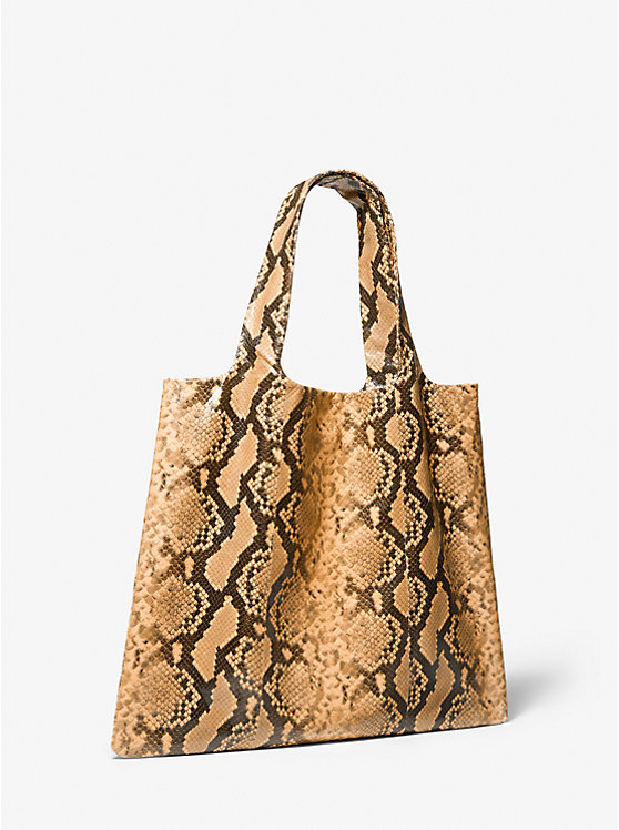 Michael Kors Monogramme Python Embossed Leather Ženske Tote WHEAT | HR1266VRH