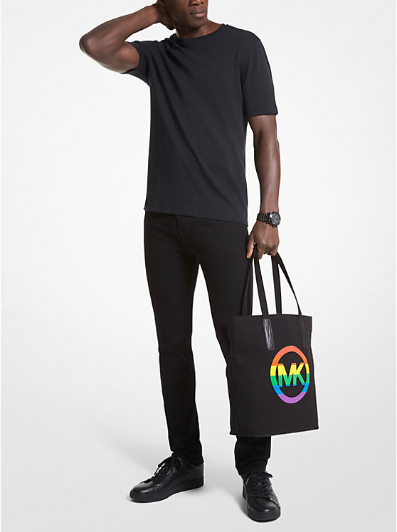 Michael Kors PRIDE Rainbow Logo Cotton Ženske Tote Crne | HR1267BEJ