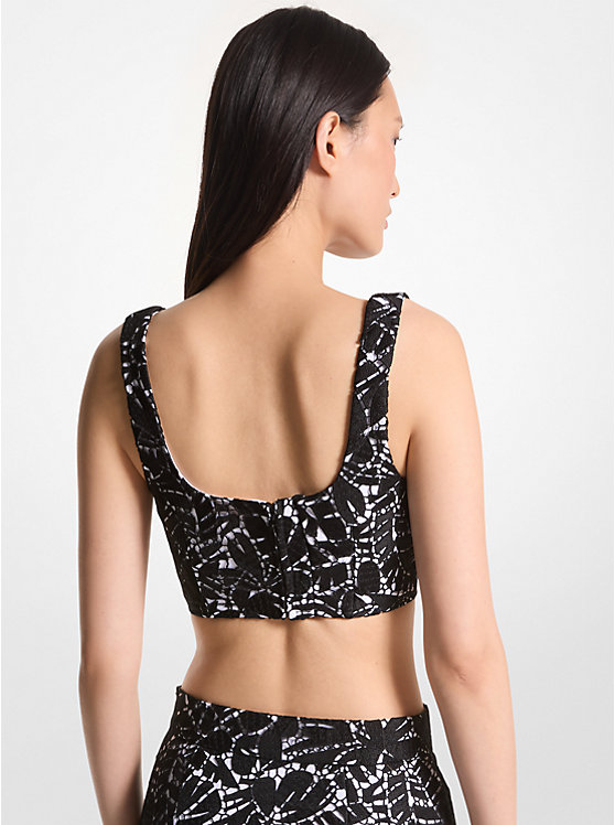 Michael Kors Palm Lace Bralette Ženske Topi Crne | HR1490FDB