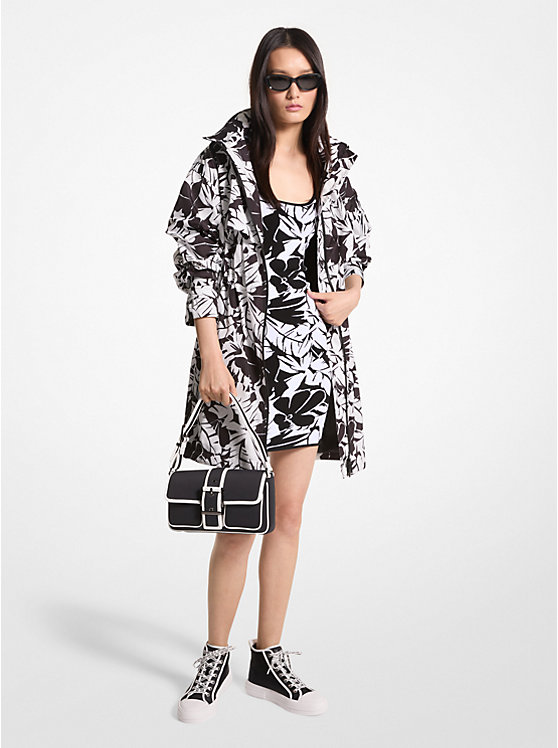 Michael Kors Palm Print Woven Anorak Ženske Jakna BLACK/WHITE | HR1397EBS