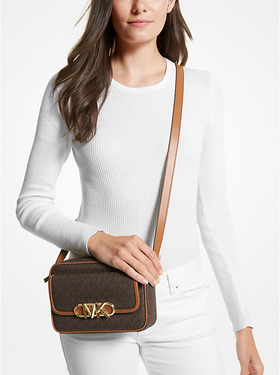 Michael Kors Parker Medium Logo Ženske Crossbody Torba BRN/ACORN | HR1129AHF