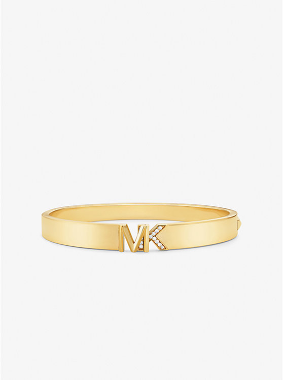 Michael Kors Precious Metal-Plated Brass Pavé Logo Ženske Kruta Narukvica Zlatne | HR1506EBD