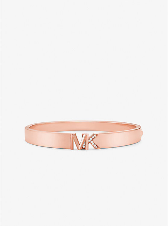 Michael Kors Precious Metal-Plated Brass Pavé Logo Ženske Kruta Narukvica Roze Zlatne | HR1508TCG