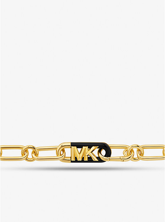 Michael Kors Precious Metal-Plated Brass and Acetate Empire Logo Chain Ženske Ogrlica Zlatne | HR1553EBY