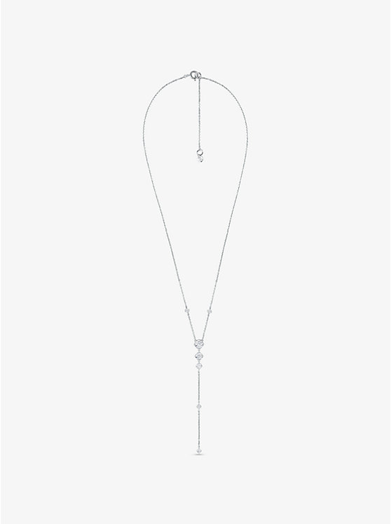 Michael Kors Precious Metal-Plated Sterling Silver Cubic Zirconia Lariat Ženske Ogrlica Srebrne | HR1570GSV