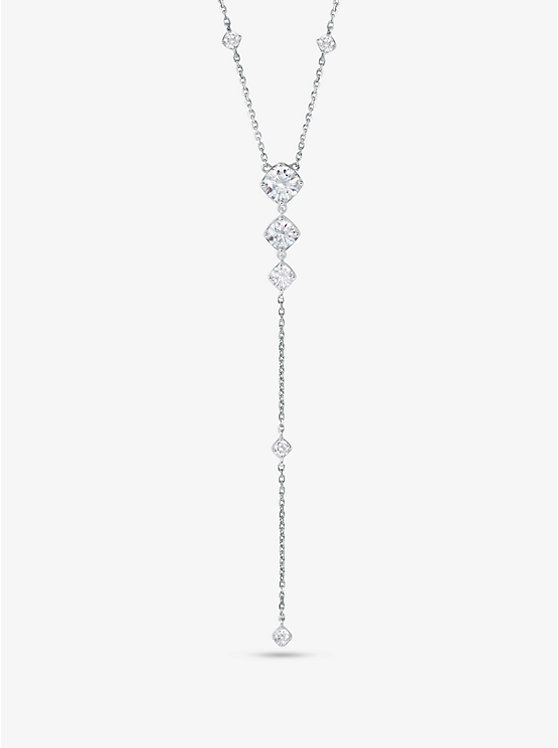 Michael Kors Precious Metal-Plated Sterling Silver Cubic Zirconia Lariat Ženske Ogrlica Srebrne | HR1570GSV