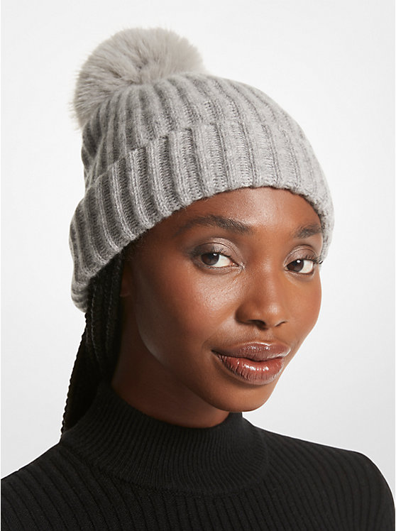 Michael Kors Ribbed Cashmere Beanie Ženske Šeširi Sive | HR1012BET