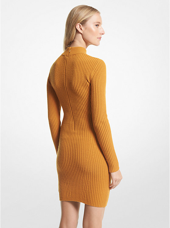 Michael Kors Ribbed Merino Wool Blend Ženske Haljina MARIGOLD | HR1320NWH